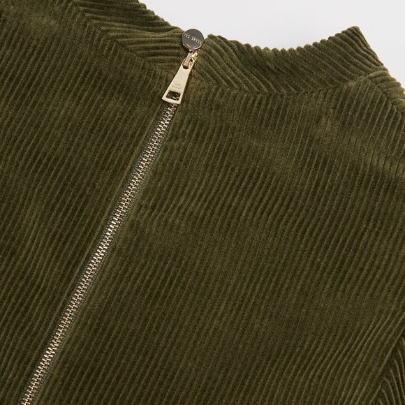 NWT Ted Baker London XAVIA A-Line cord mini dress in khaki - Picture 5 of 6